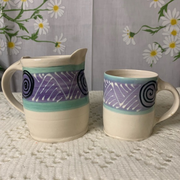Vintage 80s Troy Amastar pastel pitcher coffee mug - Picture 2 of 5